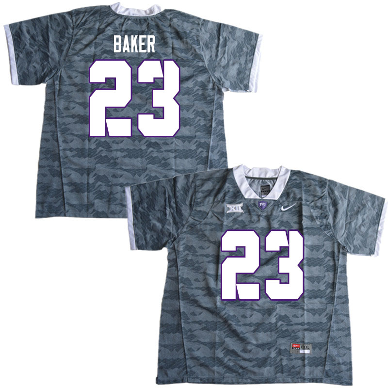 Men #23 Penny Baker TCU Horned Frogs College Football Jerseys Sale-Gray - Click Image to Close